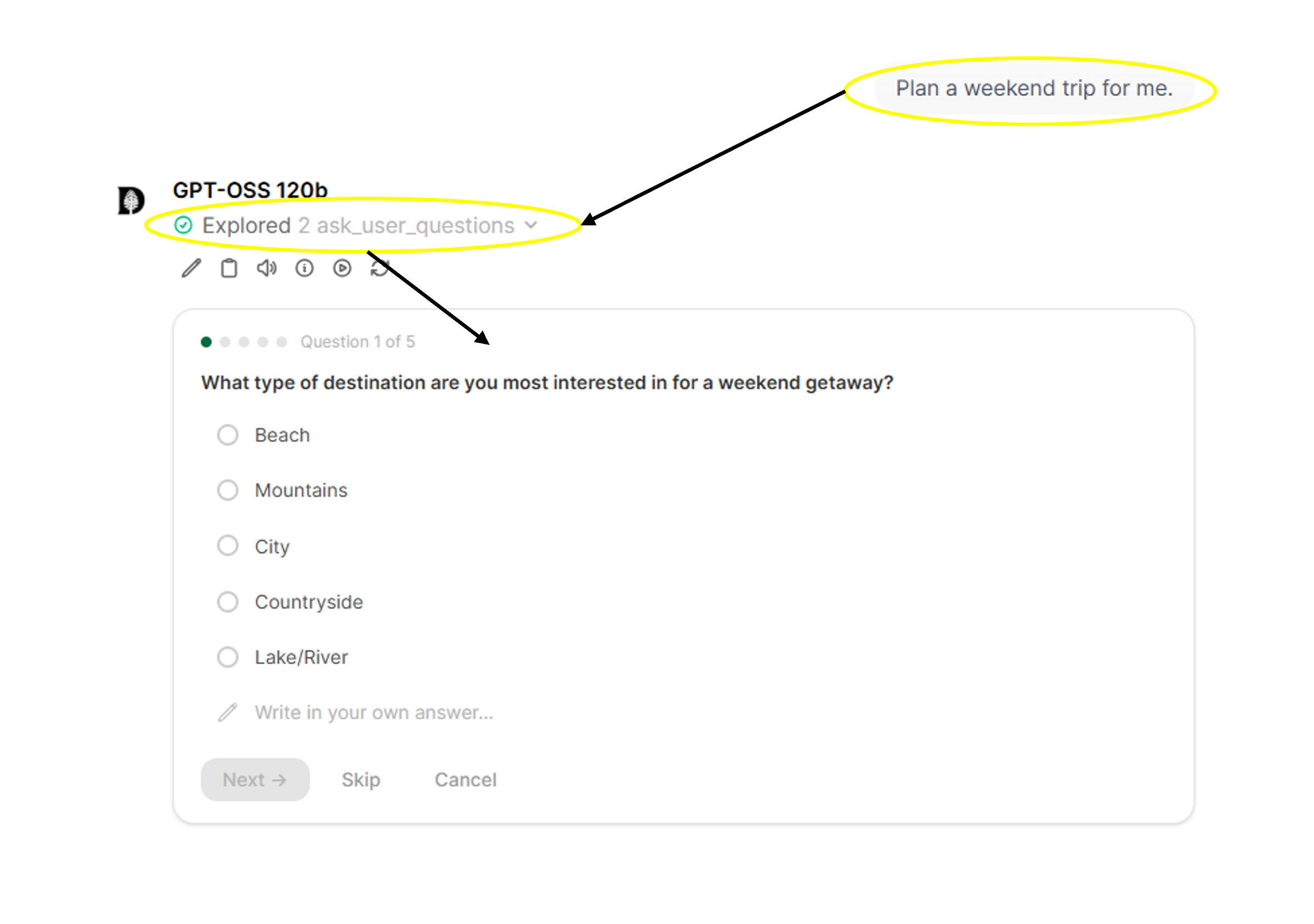 Ask Question Tool - Example