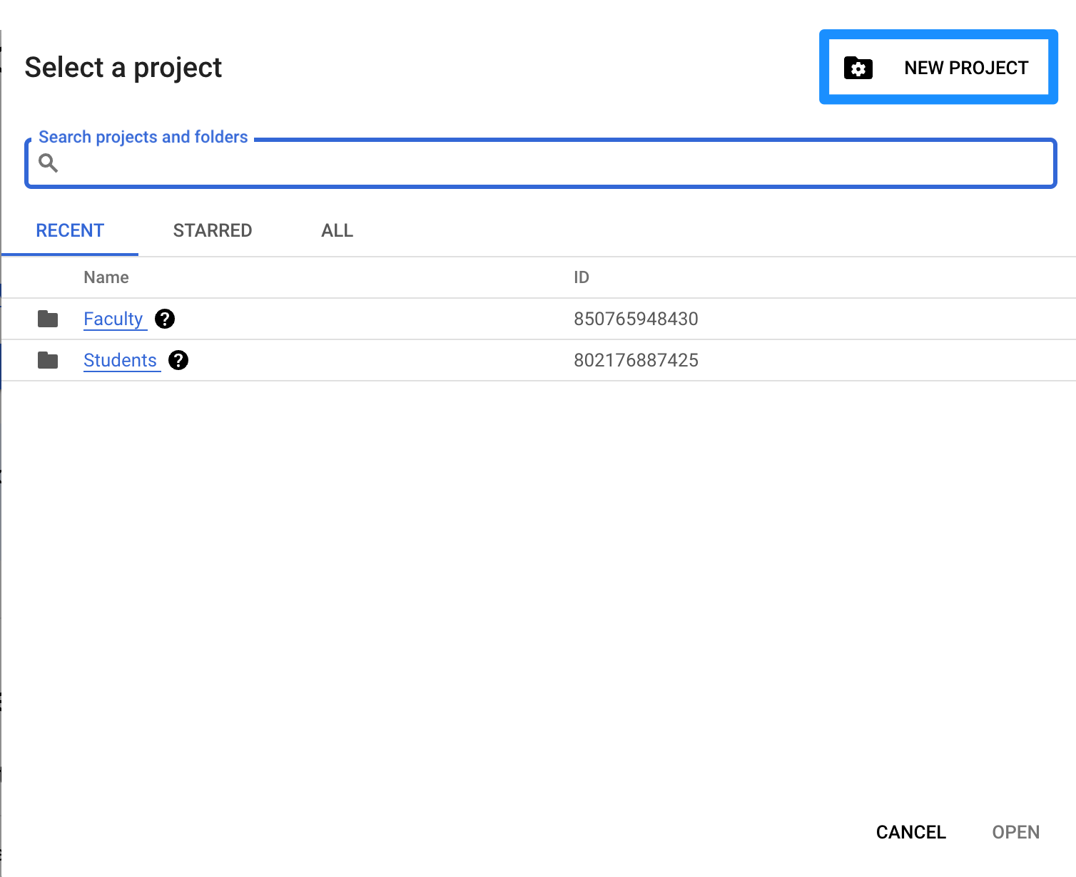 Console - New Project