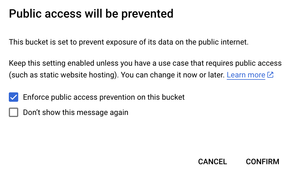 Public Access Warning