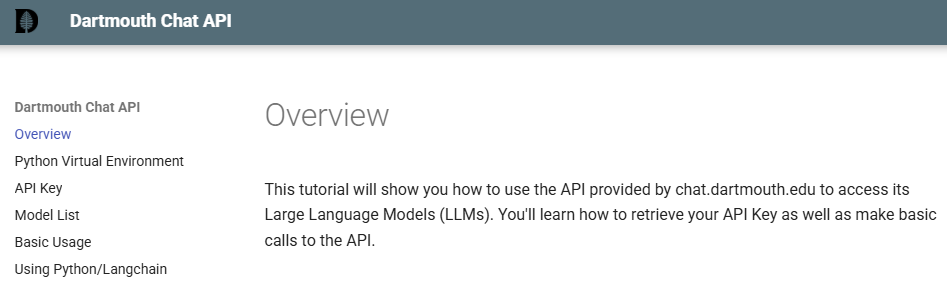 Dartmouth Chat API