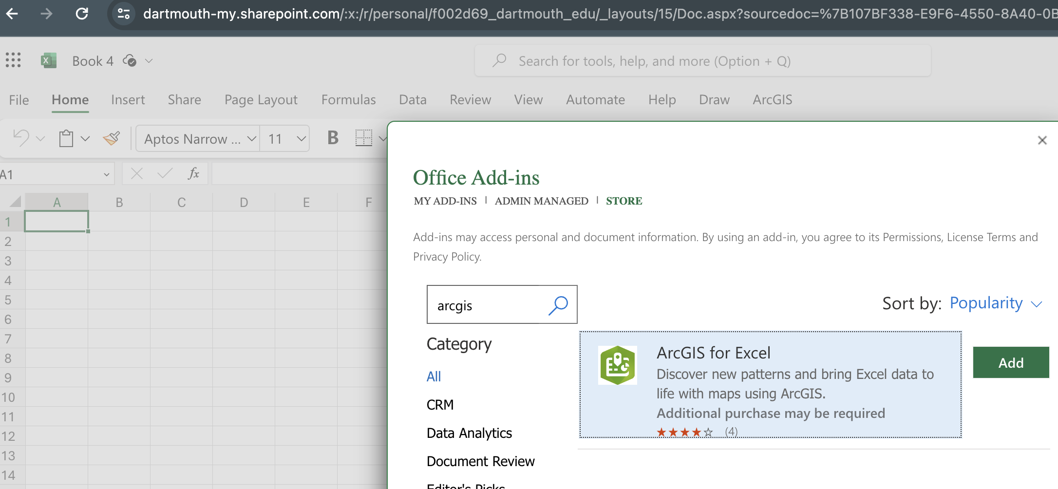 Adding Excel Plugin for ArcGIS